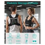 Mieakvool Weighted Vests for Women Men, 8 12 16 20 lb Weighted Vest with Storage Pockets, Rucking Vest with Reflective Stripe, Adjustable Straps Weight Vest for Running, Walking, Workout, Training - R
