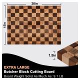 Cookaholic Acacia Wood Cutting Board 20x15x1.5 Inch, Butcher Block for Kitchen, Premium Acacia Cutting Board with Juice Groove, End Grain Made of Sustainable Acacia Wood - Retail: $95