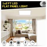 BeckTour 1x2 LED Flat Panel Light Surface Mount 2-Pack, Flush Mount Ceiling Light 24W 2880LM, 5CCT 3000K/3800K/4500K/5200K/6000K, Dimmable Panel Lights - Retail: $80