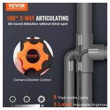 VEVOR Articulating Borescope Camera with Light, Two-Way Articulated Endoscope Inspection Camera with 6.4mm Tiny Lens, 5\" IPS 1080P HD Screen, 8X Zoom, 8 LED Light Snake Cameras for Auto, Plumbing - R