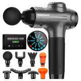 RAEMAO Massage Gun, Handheld Electric Deep Tissue Muscle Massager for Athletes for Pain Relief Attaching 8 Replacement Heads, Percussion Massager with 10 Speeds, Father