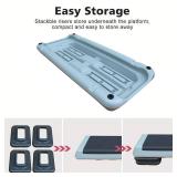 Adjustable Workout Aerobic Exercise Step Platform, Fitness & Exercise Step Platform with 4 Stackable Risers for Home Gym Cardio Training(Grey) - Retail: $51