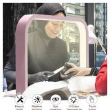 zyiesrsq Half Moon Nail Desk Lamp, 45W LED Nail Tech Desk Light with Phone Holder, Half Moon Nail Light 3000-6000K Adjustable Brightness, Nail Table Arch Lamp, for Manicure Lash Eyelas (Gold), YY111 -