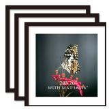 VITOIVE 20x20 Frame Black With Mat 16x16 Solid Wood Picture Frames (3 pack, 20x20 Inch)â¦ - Retail: $66