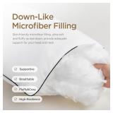 Acanva Bed Pillows King Size Set of 4, Fluffy 3D Down Like Filled, Machine Washable, Soft and Supportive for Side, Back or Stomach Sleepers, White 4 Count - Retail: $44