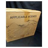 Deeteck Inflatable Toddler Travel Bed Portable Camping Air Mattress with Electric Bumpers Blow Up Toddler Bed with Safe Sides Kids Travel Essentials Set for Vacation Home Outdoor-Starry Sky Blue - Ret