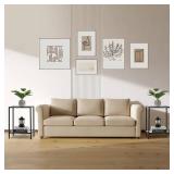 Gawicpy Modern 2-Tier Tempered Glass End Table - Stylish Black Metal Side Table for Small Spaces, Perfect for Living Room & Bedroom (Black, 1PCS) - Retail: $37