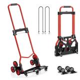 Stair Climbing Cart, 280 lbs Capacity Stair Climber Hand Truck and Dolly, Heavy-Duty Folding Stair Dolly with Stretchable Handle, 10 Wheels for Home Shopping Moving Warehouse - Retail: $62