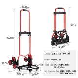 Stair Climbing Cart, 280 lbs Capacity Stair Climber Hand Truck and Dolly, Heavy-Duty Folding Stair Dolly with Stretchable Handle, 10 Wheels for Home Shopping Moving Warehouse - Retail: $62