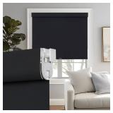 Persilux No Drill No Tools 100% Blackout Blinds for Windows, Free-Stop Cordless Roller Shades Thermal Insulated UV Protection Roller Blinds for Home Bedroom Easy to Install (Black, 31\" W x 72\" H) Se