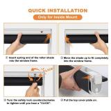 Persilux No Drill No Tools 100% Blackout Blinds for Windows, Free-Stop Cordless Roller Shades Thermal Insulated UV Protection Roller Blinds for Home Bedroom Easy to Install (Black, 31\" W x 72\" H) Se