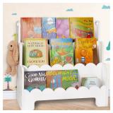 Tohiasen Kids Bookshelf Wooden 3-Tier, Scalloped Book Shelf for Kids Rooms, Front Facing Toddler Montessori Bookshelf, Baby Nursery Book Shelves Kids Classroom Bookshelf Bookcase - Retail: $108