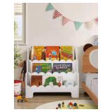 Tohiasen Kids Bookshelf Wooden 3-Tier, Scalloped Book Shelf for Kids Rooms, Front Facing Toddler Montessori Bookshelf, Baby Nursery Book Shelves Kids Classroom Bookshelf Bookcase - Retail: $108