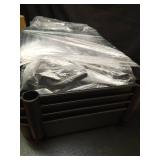 Sywhitta 4-Tier Plastic Rolling Utility Cart with Handle, Multi-Functional Storage Trolley for Office, Living Room, Kitchen, Movable Storage Organizer with Wheels, Black - Retail: $29