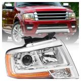KACHIR Headlight Assembly [Halogen Projector Type] for Ford Expedition 2015 2016 2017 Front Headlamp Chrome Right Passenger Side RH - Retail: $279