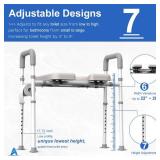 Raised Toilet Seat with Handles - Width & Height Adjustable Toilet Seat Risers for Seniors, Heavy Duty Handicap Toilet Riser, Fit Any Toilet, Up to 400lbs - Retail: $66