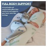 Body Pillow Bamboo Rayon - Side Sleeper, [Adjustable] Shredded Memory Foam Full Body Support Cooling Pillows, Ultra Soft Removable and Washable Hypoallergenic Cover with Zipper, Long Huggable Pillow -