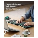 ProtoArc EK01 Plus Backlit Full Size Wireless Ergonomic Keyboard Green and EM11 NL Bluetooth Vertical Mouse Green - Retail: $104