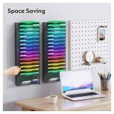 samstar 2 Pack 16 Tier Wall File Organizer Hanging Wall File Holder Wall Mount Paper Folder Organizer, Magazine Rack, Pack of 2 - Retail: $86
