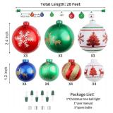 itayak Christmas Ball Ornament Lights,28ft 25 Bulbs Christmas Tree Lights, Indoor Christmas String Lights,Plug in Expandable Wire Lights for Christmas Holiday Party - Retail: $31
