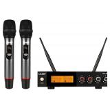 Wireless Microphone Systems, Dual UHF Handheld Dynamic Mic, Receiver with Reverberation, Echo Function, 164 ft Range,for Singing Home Karaoke, Party, Church, DJ, Wedding, Speech,Grey - Retail: $110