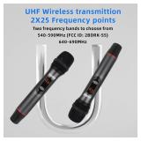 Wireless Microphone Systems, Dual UHF Handheld Dynamic Mic, Receiver with Reverberation, Echo Function, 164 ft Range,for Singing Home Karaoke, Party, Church, DJ, Wedding, Speech,Grey - Retail: $110