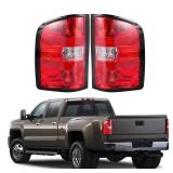 BeamTrack Tail Lights Assembly Compatible with 2007-2013 Chevy Silverado 1500 2500HD 3500HD Rear Brake Taillight Replacement Set Left Driver & Right Passenger Side, with Bulbs & Harness - Retail: $67