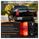BeamTrack Tail Lights Assembly Compatible with 2007-2013 Chevy Silverado 1500 2500HD 3500HD Rear Brake Taillight Replacement Set Left Driver & Right Passenger Side, with Bulbs & Harness - Retail: $67