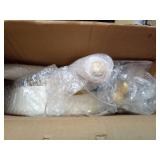 XCRFKGW Gold Rolling Vanity Stool with Wheels, Salon Spa Tattoo Massage Pedicure Chair, PU Leather Roller Chair, 43-55cm Height Adjustable Office Work Swivel Stool (White, Without Back) - Retail: $90