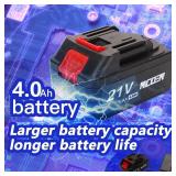 NCOEN 600N.m 1/2 Impact Gun 2x 4.0 Batteries Cordless Wrench 1/2 Max Torque 450ft/lbs, with 4 Sockets and Portable Carrying Case Blue Impact Driver - Retail: $73