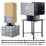 Prinfort Stainless Steel 8\"x8\"(Actual 7.5\"x7.5\") Post Base Bracket Concrete, Wet Set Concrete Post Anchor Bracket Heavy Duty 1Pack - Retail: $80