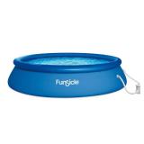 Funsicle 10 Foot x 30 Inch Quickset Round Inflatable Ring Top Outdoor Above Ground Swimming Pool Set with Pump and Type I Cartridge Filter, Blue - Retail: $105