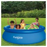 Funsicle 10 Foot x 30 Inch Quickset Round Inflatable Ring Top Outdoor Above Ground Swimming Pool Set with Pump and Type I Cartridge Filter, Blue - Retail: $105