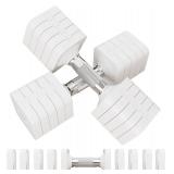 50LBS Hand Weights Set Adjustable Dumbbell Sets for Men Women, 5 in 1 Free Weights Dumbbells Set Adjust Dumbbell Weight Sets for Home Gym Exercise Workout Strength Training Equipments, White - Retail: