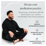 Mindful Modern Meditation Chair | Adjustable Floor Chair with Back Support | Padded Floor Seat for Posture Support and Comfort | Portable Folds Flat for Storage | Indoor/Outdoor Use | Stone Black - Re