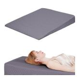 VADSBO Wedge Pillow, Bed Wedge Pillows for Sleeping, Snoring, Back Support, After Surgery, Foam Triangle Pillow, Removable Washable Cover (Gray, 5in) - Retail: $44