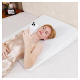 VADSBO Wedge Pillow, Bed Wedge Pillows for Sleeping, Snoring, Back Support, After Surgery, Foam Triangle Pillow, Removable Washable Cover (Gray, 5in) - Retail: $44