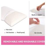 TCUNKSA 100% Talalay Latex Pillow, Queen Size Bed Pillow for Sleeping, Extra Soft Natural Latex Sleeping Pillow for Back, Stomach or Side Sleepers, Removable Breathable Cotton Cover - Retail: $53