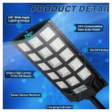 BINGLUX Solar Street Lights Outdoor 2 Pack, 35000LM 6500K Solar Lights Outdoor Waterproof Dusk to Dawn, LED Flood Security Lights Motion Sensor with Remote Control for Yard Path Parking Lot Lighting -