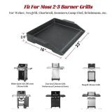 Griddle for Gas Grill, 23\" X 16\" Universal Cast Iron Griddle Insert for Weber Nexgrill Gas Stove Flat Top Charcoal Electric Grill Plate Outdoor Cooking Pan Camping Teppanyaki BBQ Accessory - Retail: