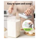 Ankou Airtight Food Storage Container with Pop Lid & 130ml Scoop, 4L/4.2qt *4 BPA-Free Cereal, Rice, Flour, Pasta & Snack Container, Stackable & Durable,Kitchen Pantry Organizer - Retail: $80