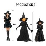 TW SHINE Halloween Witch Decorations Outdoor, 5 FT Set of 3 Holding Hands Witches Stakes with Glowing Face, Lighted Halloween Decor for Party Yard Lawn Porch Garden Haunted House Props - Retail: $72