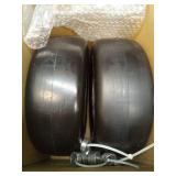 2 Pcs Upgrade 13x5.00-6 Flat Free Lawn Mower Tire and Wheel with 3/4\" Chrome Steel Bearings, Zero Turn Mower Front Solid Tire Assembly for Commercial Grade Lawn, Garden Turf, 4.2\"-5.2\" Centered Hub