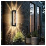 camuucci Dusk to Dawn Outdoor Light,19.7 Inches LED Porch Lights Outdoor Waterproof Modern Outside Sconce Wall Mount for Doorway Hallway Porch Patio Yard Doorway Black - Retail: $129