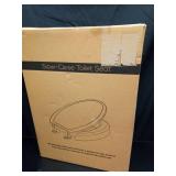 Ccbello ELONGATED toilet seat risers for seniors, Slow Close, Elevated toilet seat, Heavy Duty, Never Loosen, Raised toilet seat elongated bowl, White(18.5â) - Retail: $56