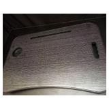 ZEAPTAC Laptop Bed Desk, Foldable Lap Desk, Portable Lap Table, Laptop Stand with Cup Holder & Tablet Slot & Lifting Handle for Working Writing Drawing & Eating - Black - Retail: $35