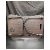 ZEAPTAC Laptop Bed Desk, Foldable Lap Desk, Portable Lap Table, Laptop Stand with Cup Holder & Tablet Slot & Lifting Handle for Working Writing Drawing & Eating - Black - Retail: $35