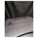 ZEAPTAC Laptop Bed Desk, Foldable Lap Desk, Portable Lap Table, Laptop Stand with Cup Holder & Tablet Slot & Lifting Handle for Working Writing Drawing & Eating - Black - Retail: $35