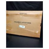 ZEAPTAC Laptop Bed Desk, Foldable Lap Desk, Portable Lap Table, Laptop Stand with Cup Holder & Tablet Slot & Lifting Handle for Working Writing Drawing & Eating - Black - Retail: $35