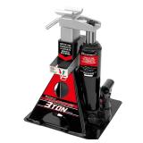 Powerbuilt 3 Ton All-in-One Hydraulic Bottle Jack and Jackstand in One Unit, Compact, Wide Base, 11-21 Inch Range, Eliminates Jackstands, for Unibody, Trucks, SUVs, RVs, Cars, Trailers, ASME - 640912 